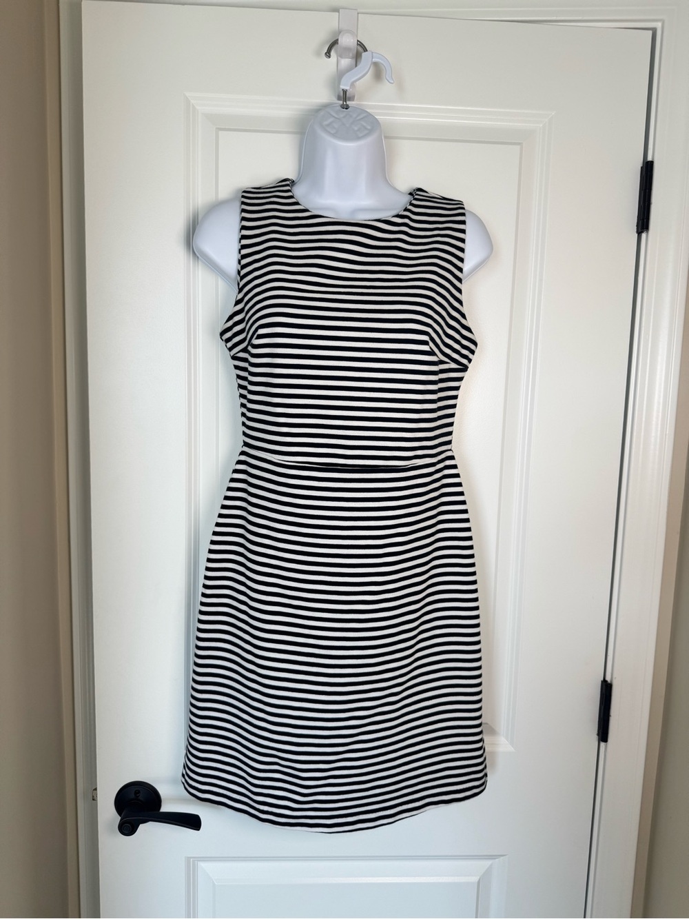 Old Navy Black and White Striped Sleeveless Sheath Dress